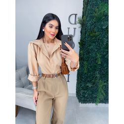 Camisa botões bege - 05268 - Duotti