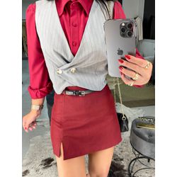 Short saia alfaiataria cereja - 1064 - Duotti