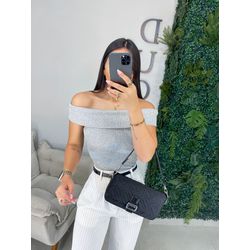 Blusa ombro a ombro cinza - 05286 - Duotti