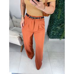 Calça alfaiataria risca de giz cobre - 01364 - Duotti