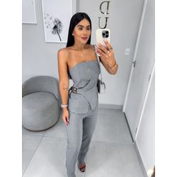 Conjunto alfaiataria Antônia cinza - 06108 - Duotti