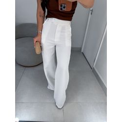 Calça alfaiataria Jasmine branca - 01396 - Duotti
