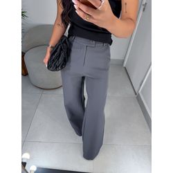 Calça alfaiataria Jasmine chumbo - 01397 - Duotti