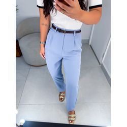 Calça alfaiataria brunê azul - 01405 - Duotti