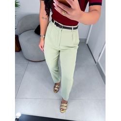 Calça alfaiataria brunê verde - 01407 - Duotti