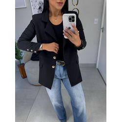 Blazer alfaiataria Bela preto - 0492 - Duotti