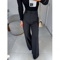 Calça Malu risca de giz grafite - 01411 - Duotti