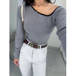 Tricot ombro cinza - 05330 - Duotti