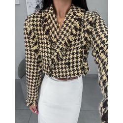 Blazer tweed marrom/creme - 0494 - Duotti
