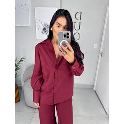 Camisa tricoline cereja - 05332 - Duotti