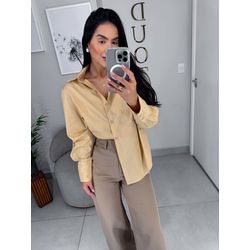 Camisa tricoline bege - 05333 - Duotti