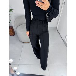 Calça alfaiataria Monalisa preta - 01278 - Duotti