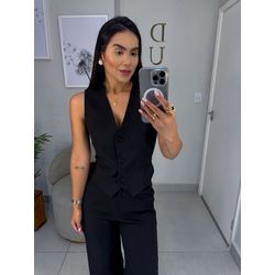 Colete alfaiataria Ana preto - 05344 - Duotti
