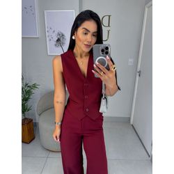Colete alfaiataria Ana cereja - 05345 - Duotti