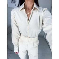 Camisa acetinada nude - 1798 - Duotti