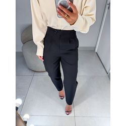 Calça alfaiataria Catarina preta - 01437 - Duotti