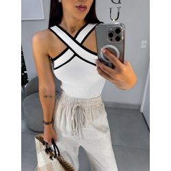 Body tricot branco - 0799 - Duotti