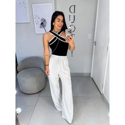 Calça linho branca - 01439 - Duotti
