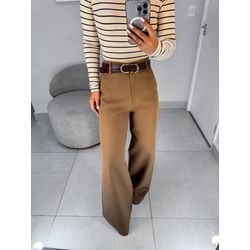 Calça alfaiataria Liza marrom - 01442 - Duotti