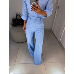 Calça alfaiataria Liza azul céu - 01443 - Duotti