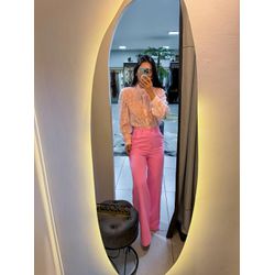 Calça alfaiataria Liza rosa - 01258 - Duotti