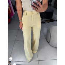 Calça alfaiataria íris amarelo manteiga - 01445 - Duotti