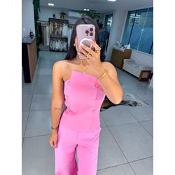 Blusa alfaiataria botões rosa - 05362 - Duotti