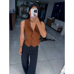 Colete alfaiataria Ana marrom - 1796 - Duotti