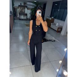 Macacão alfaiataria Zoe preto - 1028 - Duotti