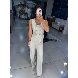 Macacão alfaiataria Zoe areia - 1029 - Duotti