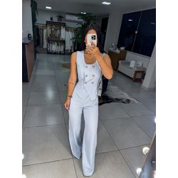 Macacão alfaiataria Zoe azul claro - 1032 - Duotti