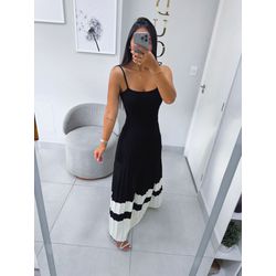 Vestido Giorgia preto/off - 11235 - Duotti