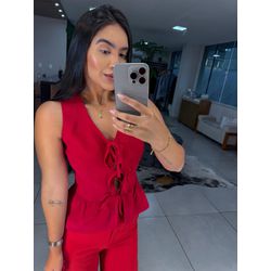 Blusa laço vermelho - 05368 - Duotti