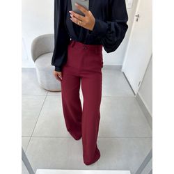 Calça alfaiataria Liza cereja - 01349 - Duotti