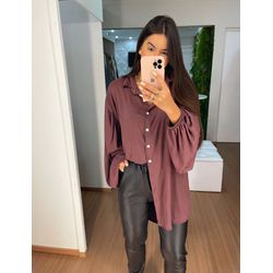 Camisa over vinho - 0822 - Duotti