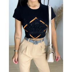 T-shirt estampada preta - 0833 - Duotti