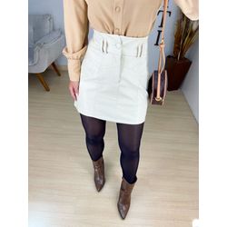 Saia couro off white - 1149 - Duotti