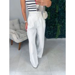 Calça alfaiataria Lauren branca - 01314 - Duotti