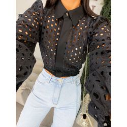 Cropped laise Anastácia preto - 02301 - Duotti