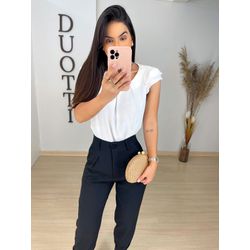 Blusa crepe branca - 0860 - Duotti