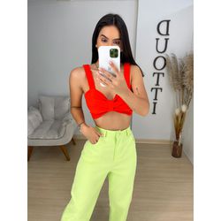 Cropped laço laranja avermelhado - 02155 - Duotti