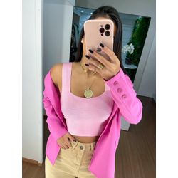 Cropped tricot fio rayon rosa - 0259 - Duotti