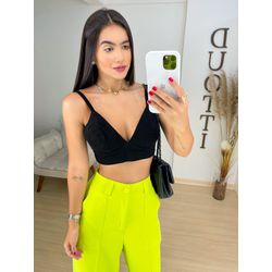 Cropped preto brim - 02143 - Duotti