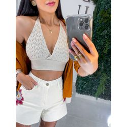 Cropped Laura bege claro - 02293 - Duotti