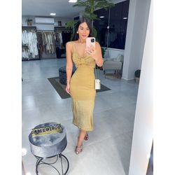 Vestido Mércia dourado - 0987 - Duotti