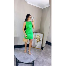 Vestido Linho botões - Verde - 40 - DUQUESA STORE