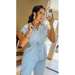 CONJUNTO REGATA LINHO MIA- AZUL - 2637 - DUQUESA STORE