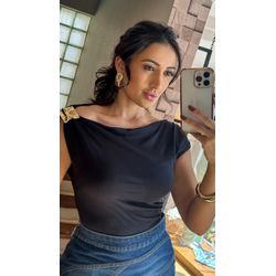 BLUSA POLIAMIDA HELLEN- PRETO - 2546 - DUQUESA STORE