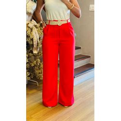CALÇA PANTALONA CYNTHIA- VERMELHO - 2624 - DUQUESA STORE