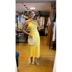 VESTIDO SOLYMAR- AMARELO - 2599 - DUQUESA STORE